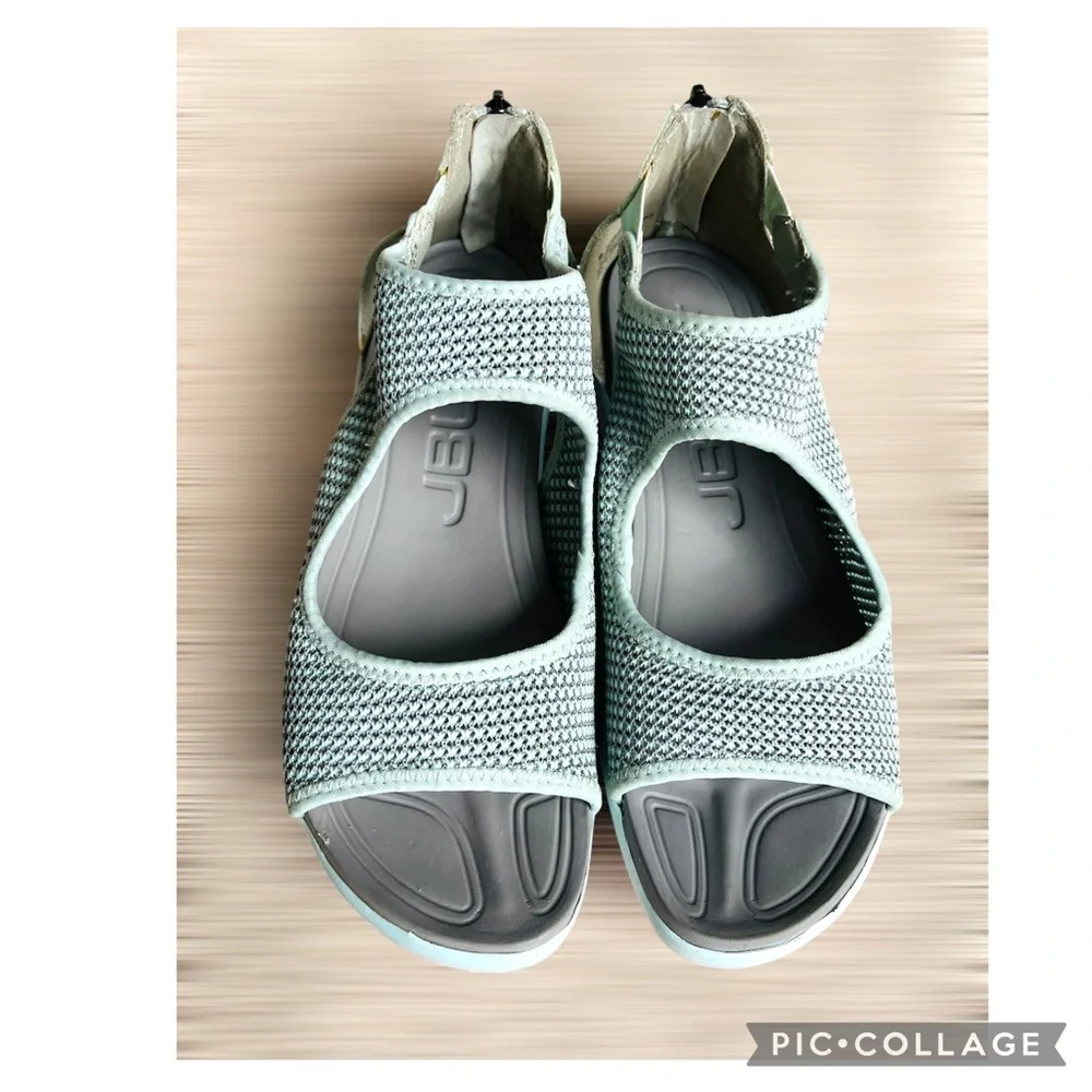 JBU by Jambu Margot Sport Wedge Sandals Sage Size 8.5 New + Tote